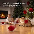 9pcs Large Velvet Christmas Balls Ornaments (Red,3.15'')