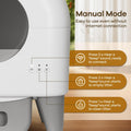 Fumoi Automatic Cat Litter Box Self Cleaning Litter Box Large Capacity for Multiple Cats, App Control with Safety Sensors, Removable Washable Liner,2 Rolls Garbage Bags,Grey