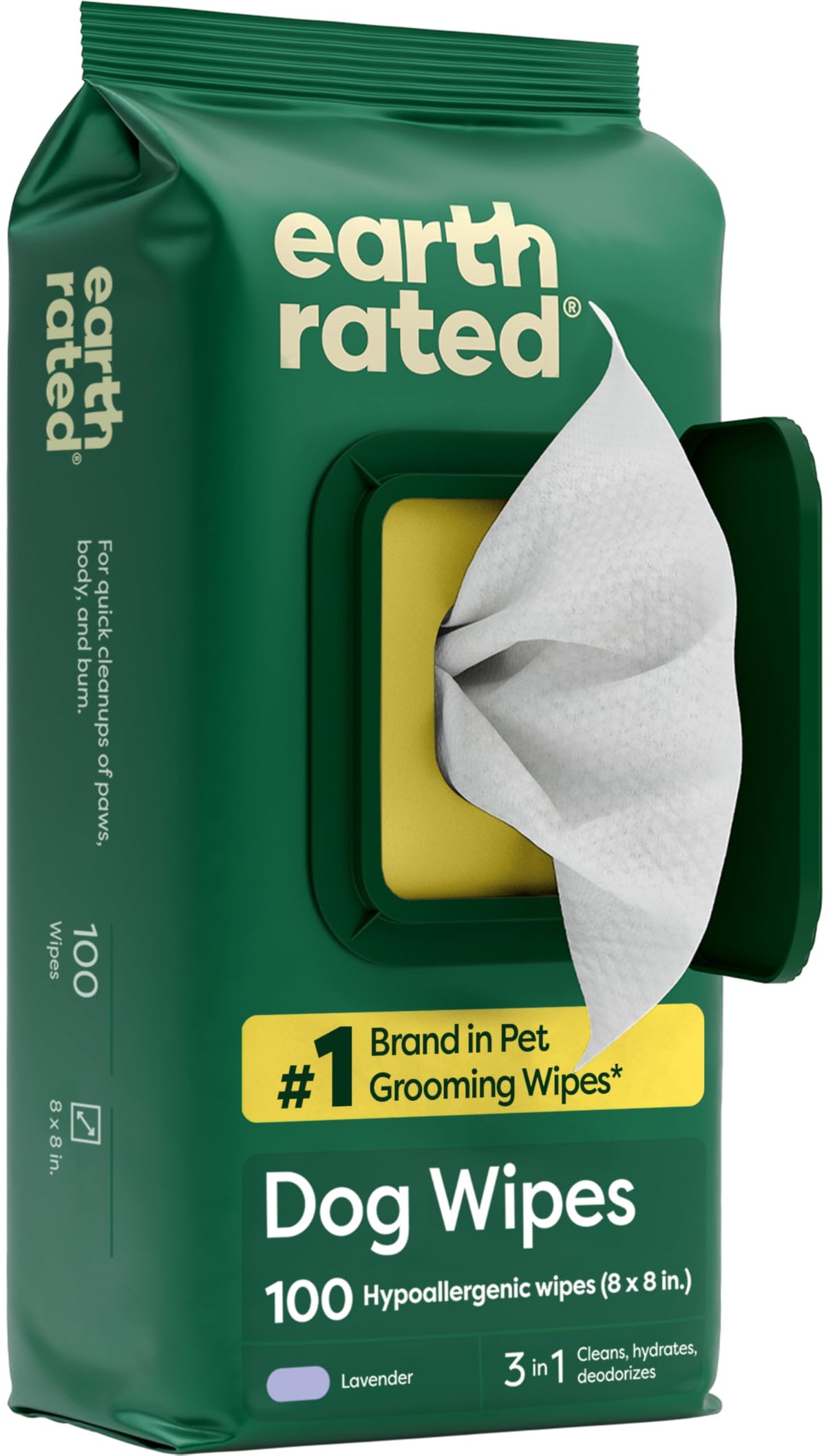 Earth Rated Dog Eye Wipes, Unscented, Removes Dirt & Discharge, 70ct | Vet-Developed, Hypoallergenic Pet Wipes for Dogs & Cats to Remove Dirt & Discharge, Fragrance Free