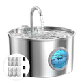 Cat Water Fountain Stainless Steel: 74oz/2.2L Cat Fountain for Drinking - Pet Water Fountain for Cats Inside - Quiet Cats Water Bowl Dispenser - Kitty Drinking Fountains - for Pets& Small Animals