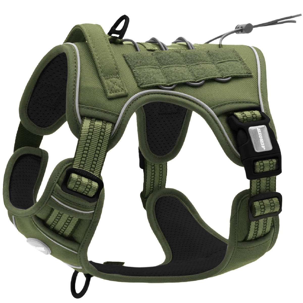 Auroth Tactical Dog Harness for Large Dogs No Pull Adjustable Pet Harness Reflective K9 Working Training Easy Control Pet Vest Military Service Dog Harnesses Army Yellow L