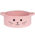 Small Woven Rope Storage Basket, Cute Cat Toy Basket for Living Room, Baby Baskets for Nursery, Gift Baskets Empty for Baby Shower, Grey, 9.8 x 4 inches