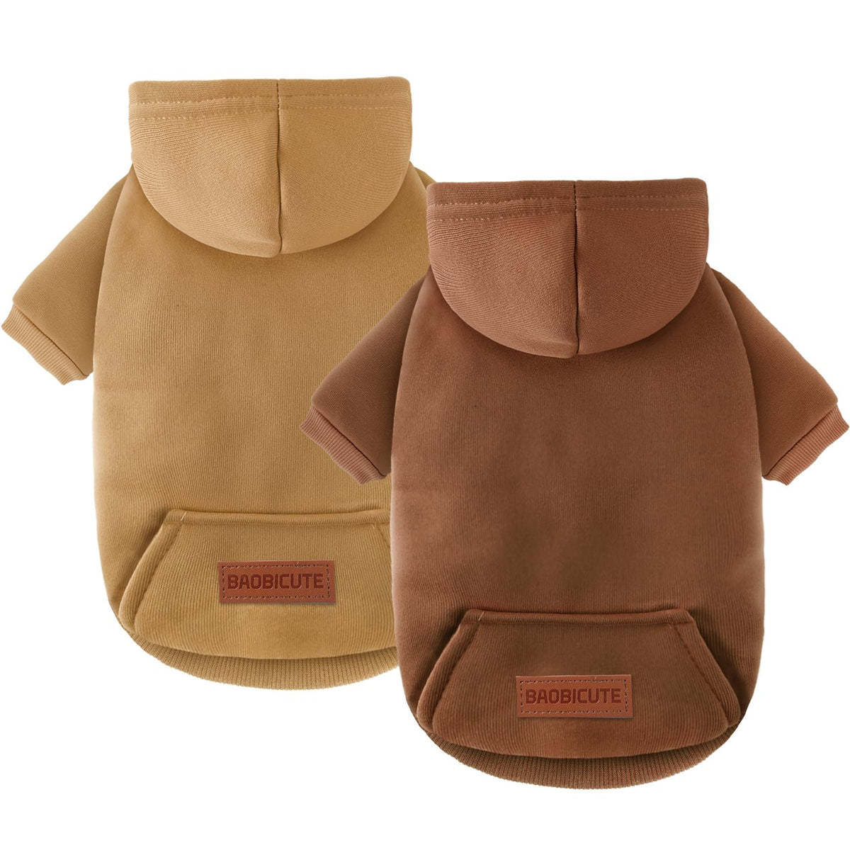 2 Pack Dog Hoodie Warm Hood Dog Sweater Cold Weather Small Dogs Sweatshirt Comfort Pet Clothes for Small Medium Dogs with Pockets Cats Chihuahua Clothes for Male Female Girl Boy Sporty Daily Wear
