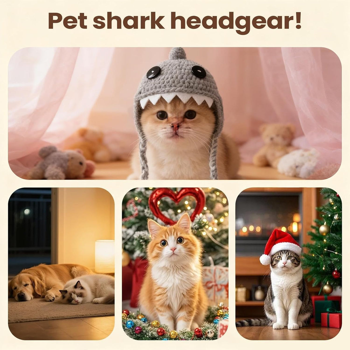 Cat Hat Cute Shark Shape Puppy Headwear
