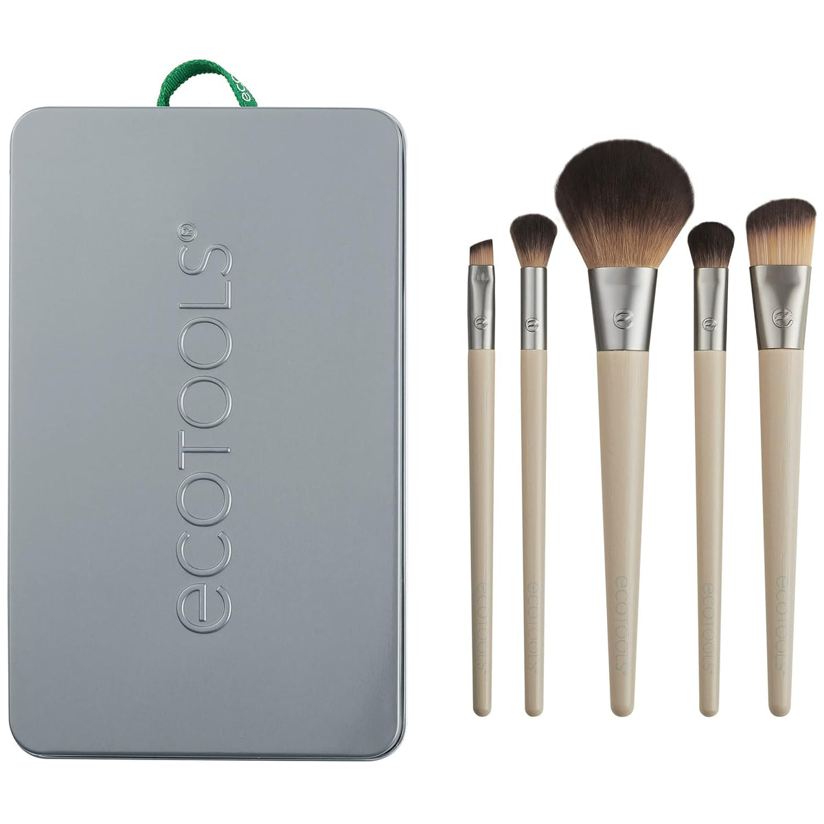 EcoTools 6-Piece Start the Day Beautifully Makeup Brush Set, Makeup Brushes For Eyeshadow, Blush, Concealer, & Foundation Application, Eco-Friendly, Gift Set, Synthetic Hair, Vegan & Cruelty-Free