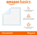 Amazon Basics Leak-Proof Dog and Puppy Potty Training Pee Pads with Quick-Dry 5-Layer Super Absorbent Design, Regular Size 22 x 22 inch, Blue & White, 100 Count