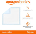 Amazon Basics Leak-Proof Dog and Puppy Potty Training Pee Pads with Quick-Dry 5-Layer Super Absorbent Surface for Dog Training, Floor Protection, Regular Size 22x22", Blue & White, 50 Count