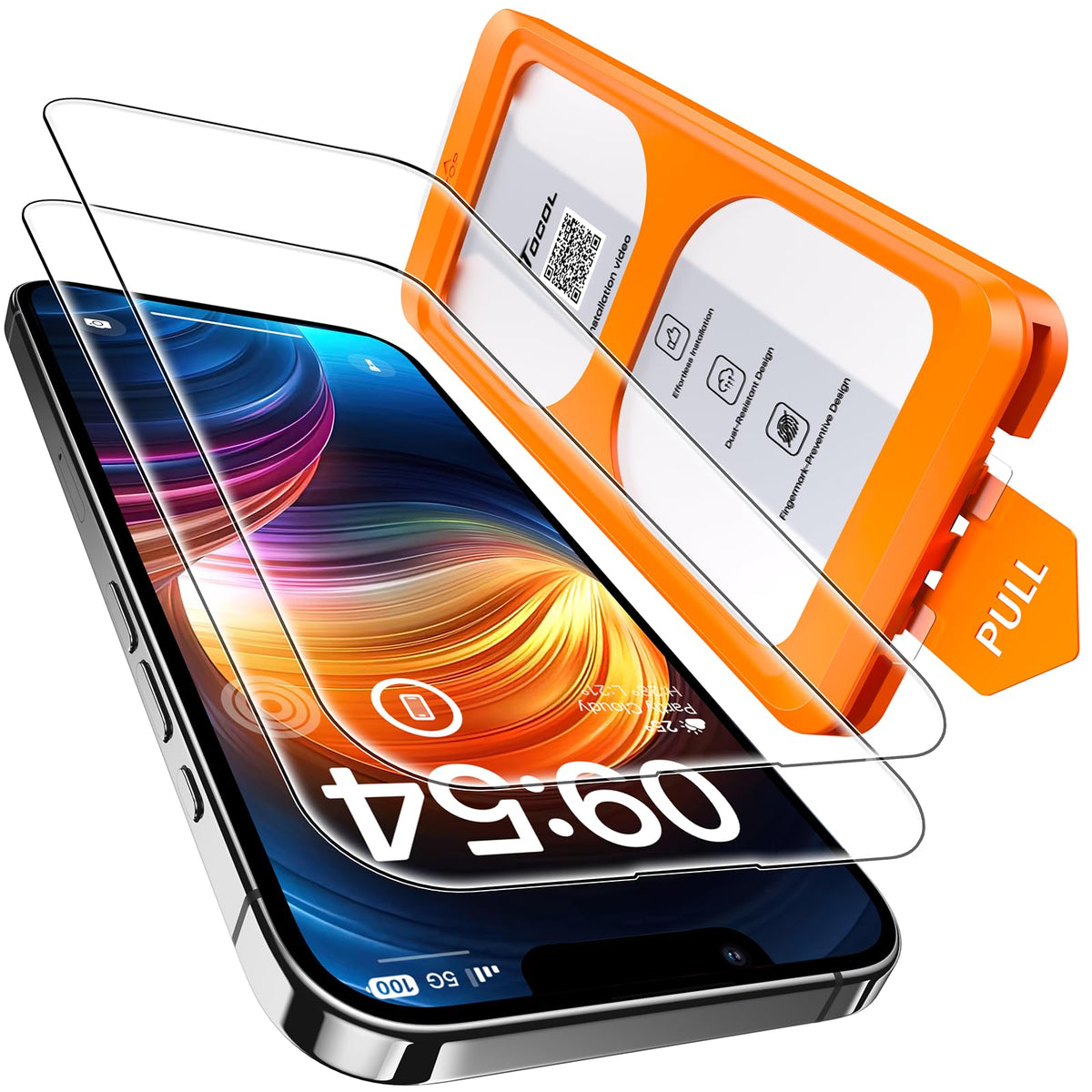 TOCOL for iPhone 15 Pro Screen Protector, Easy Installation