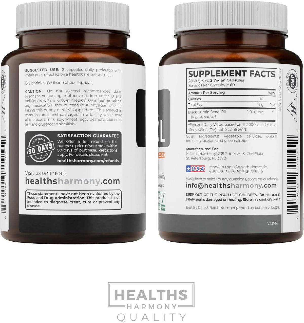 Black Seed Oil - 120 Softgel Capsules Skin Health (Non-GMO & Vegan) Cold-Pressed Nigella Sativa Producing Pure Black Cumin Seed Oil with Vitamin E - 500mg Each, 1000mg Per 2 Capsule Serving