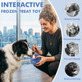 Treat Dispensing Dog Toy, Long-Lasting Interactive Puzzle Toys for Dogs, Stuffable Dog Enrichment Frozen Lick Treat Toy for Boredom, BPA Free Silicone Fetch Catch Chew Toy (Dark Blue,S)