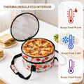 Round Insulated Double Casserole Carrier for Hot or Cold Food with Handle,Pie Carrier Bag,Insulated Lunch Bag for Travel Picnic Cookouts,Fits Pioneer Woman Kitchen Stuff and 12.5" Pie Pan