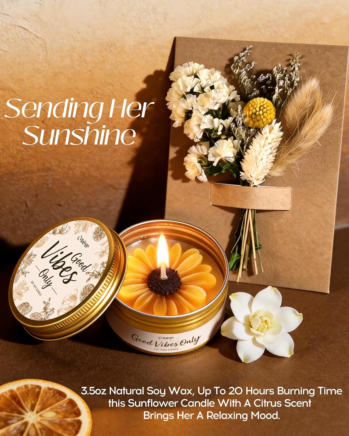 Natural Spa Gift Basket for Women, Citrus Jasmine | Pampering Package, Ready-to-gift, Refreshing scent, Aromatherapy, for Birthday, Get Well Soon Gift Set, for Any Occasion