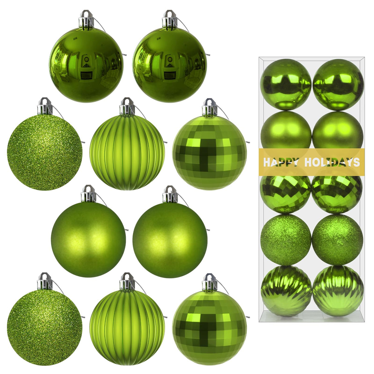 White 4.0" Large Christmas Balls - Christmas Tree Decoration Ornaments Shatterproof Hanging Balls for Birthday Halloween Holiday Wedding Decorations Set of 4pcs