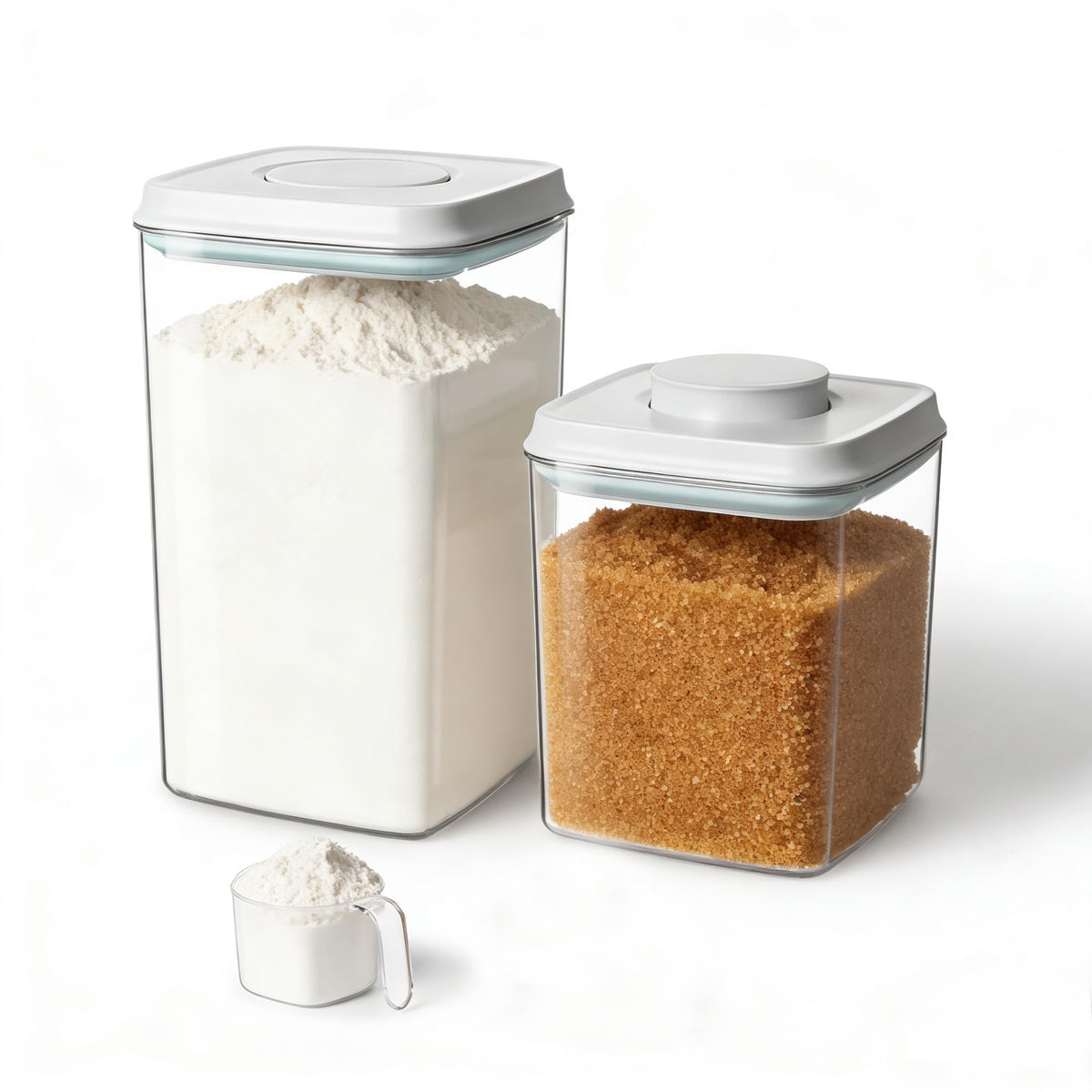 Pop Airtight Food Storage Containers with Lids for Kitchen Pantry Organizing Stackable Container for Cereal Snack Flour Sugar Coffee Spaghetti -12 Pcs(1.2, 2.0, 2.7, 3.3qt)*3