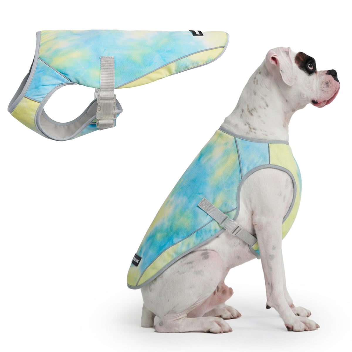 Spark Paws Dog Cooling Vest - SPF 50 UV Sun Protection - Summer Heat Relief Gear for Dogs, Lightweight, Evaporative Cooling - Dog Anxiety Relief Vest During Hot Days - Snowcone, XL