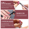4-Piece Cat Eye Magnet Set – Black Bead-Attracting Nail Magnet Pen & Heart-Shaped Magnet for Nails, Nail Magnets for Nail Art, Cat Eye Magnet for Nail Art, Perfect for Home DIY, Nail Art Design