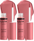 NYX PROFESSIONAL MAKEUP Butter Gloss, Non-Sticky Lip Gloss - Sugar Glass (Clear), Pack Of 3