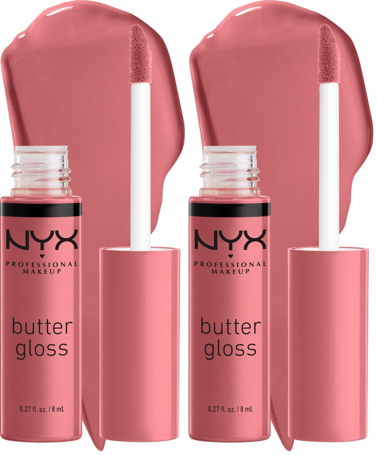 NYX PROFESSIONAL MAKEUP Butter Gloss, Non-Sticky Lip Gloss - Sugar Glass (Clear), Pack Of 3
