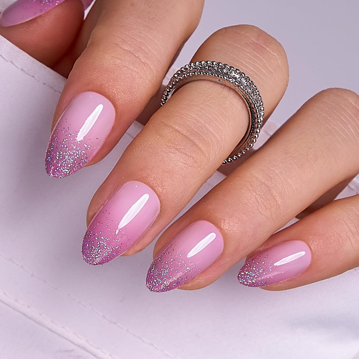 CurvLife Milky White Square Press on Nails Short, Soft Gel Fake Nails with Clean Nude Apricot Design Full Cover False Nails Glossy Nude Glue on Nails Artificial Stick on Nails for Women