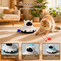 Automatic cat laser toy, 2-in-1 Interactive with Randomly Moving Feather