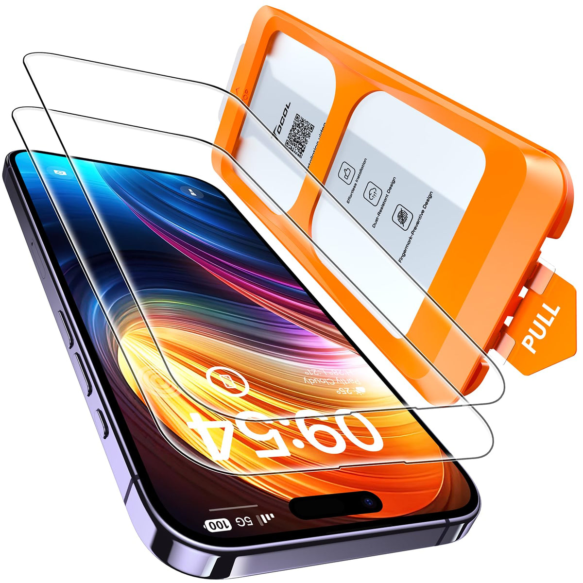 TOCOL for iPhone 15 Pro Screen Protector, Easy Installation