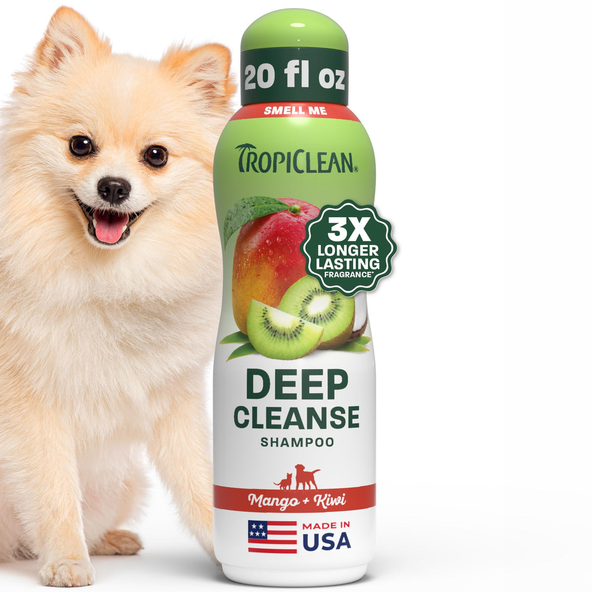 TropiClean 2-in-1 Dog Shampoo and Conditioner, Moisturizing Dog Detangler, Puppy Safe, Made in the USA, Papaya Scent, Cat & Kitten Safe, 20oz.