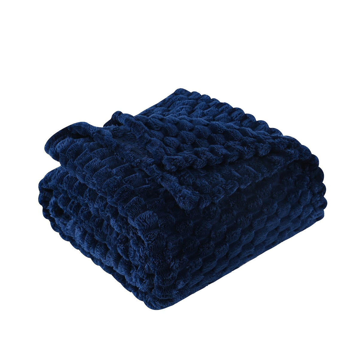 Puncuntex Burnt Orange Throw Blanket 50"×60" Fuzzy 3D Jacquard Decorative