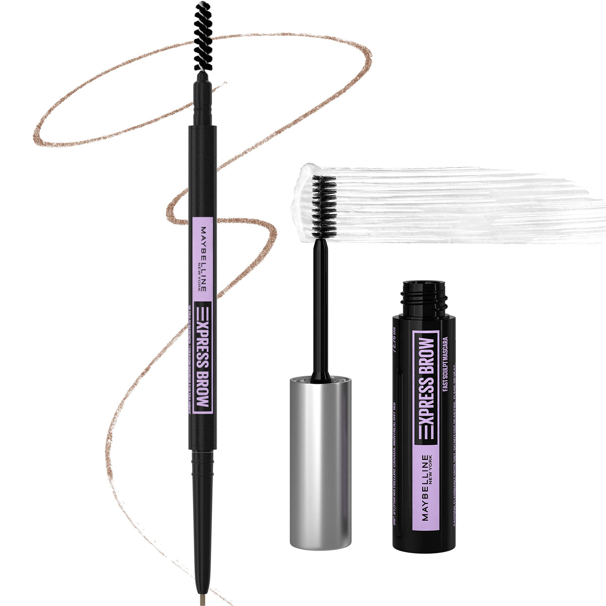 Maybelline Express Brow Ultra Slim Eyebrow Makeup, Brow Pencil with Precision Tip and Spoolie for Defined Eyebrows, Black Brown, 1 Count (Packaging May Vary)