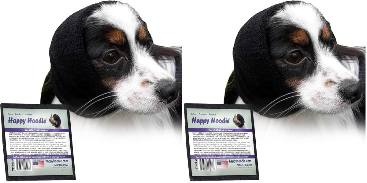 Happy Hoodie The Original Dog & Cat Calming Band - American Brand - Anxiety Relief/Noise Protection-Grooming-Thunder-Fireworks (XS, Purple) - Since 2008