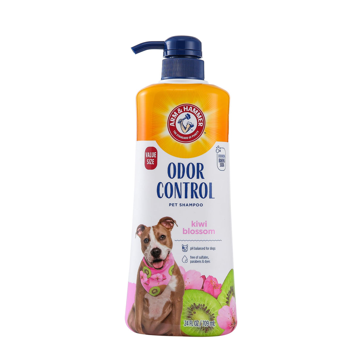 Arm & Hammer Deodorizing Dog Shampoo with Baking Soda for Odor Control, Tearless Moisturizing Formula for Sensitive Skin, Fresh Kiwi Blossom Scent, Safe for Dogs and Puppies, 20 Fl Oz