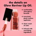 e.l.f. Glow Reviver Lip Oil, Tinted, Hydrating & Non-Sticky, Hot as Fudge