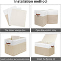 Large Toy Storage Box with Lid, Toy Chest Bin Boxes Basket with Dividers | Sturdy Toy Organizer Bin for Kids, Boys, Girls, Nursery, Living Room, Bedroom, Playroom 25"x13" x16" (Beige and White)