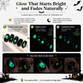 CurvLife Short Square Halloween Glow-in-the-Dark Press On Nails