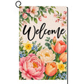 Fall Pumpkin Leaves Garden Flag 12x18 Vertical Double Sided Welcome Autumn Thanksgiving Holiday Outside Decorations Burlap Yard Flag BW823