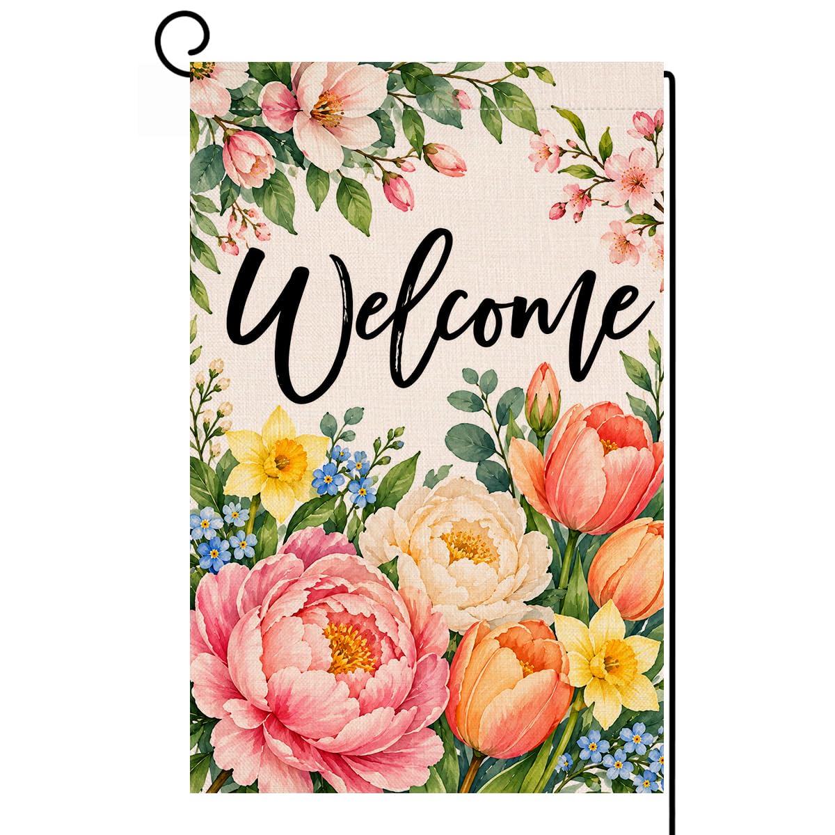 Fall Pumpkin Leaves Garden Flag 12x18 Vertical Double Sided Welcome Autumn Thanksgiving Holiday Outside Decorations Burlap Yard Flag BW823