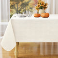 Rectangle Waterproof Vinyl Table Cloth, Wipeable Tablecloth with Flannel Backing, Plastic Table Cover for Fall, Thanksgiving (Pumpkin, 52" x 70")