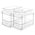 Vtopmart 4 Pack Pull Out Bathroom Under Sink Organizer (S-Standard) | Slide-out drawers, Multi-purpose storage, Clear visibility, Easy Set-up