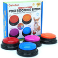 Gelabur Set of 4 Dog Buttons for Communication, Voice Recordable Buttons for Classroom, Dog Training Talking Buttons Starter Set, Pet Easy Speaking Buttons Tools