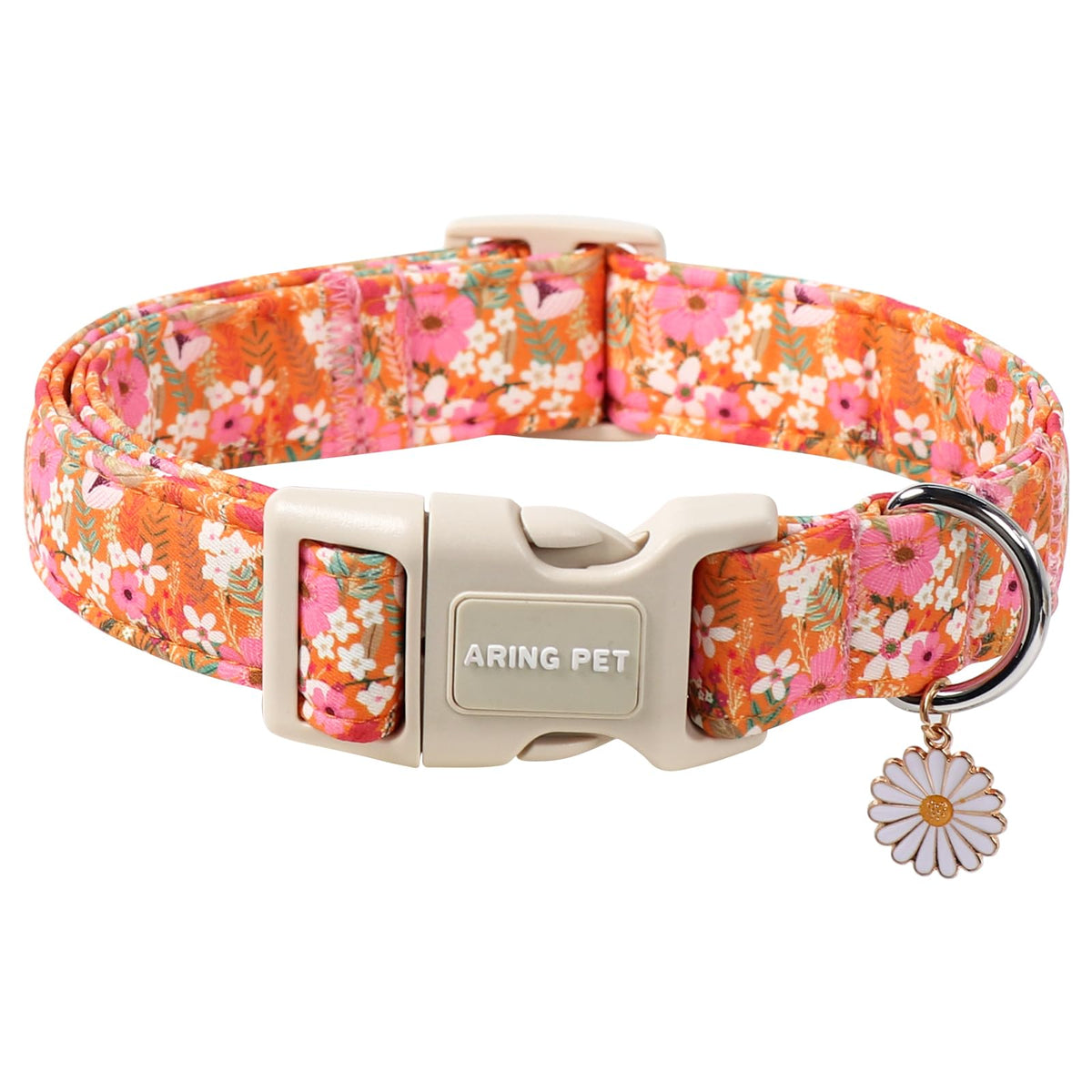 ARING PET Fall Dog Collar-Cotton Maple Leaves Dog Collar for Small Dogs, Adjustable Lightweight Dog Collars with Quick Release Buckle for Small Medium Large Dogs