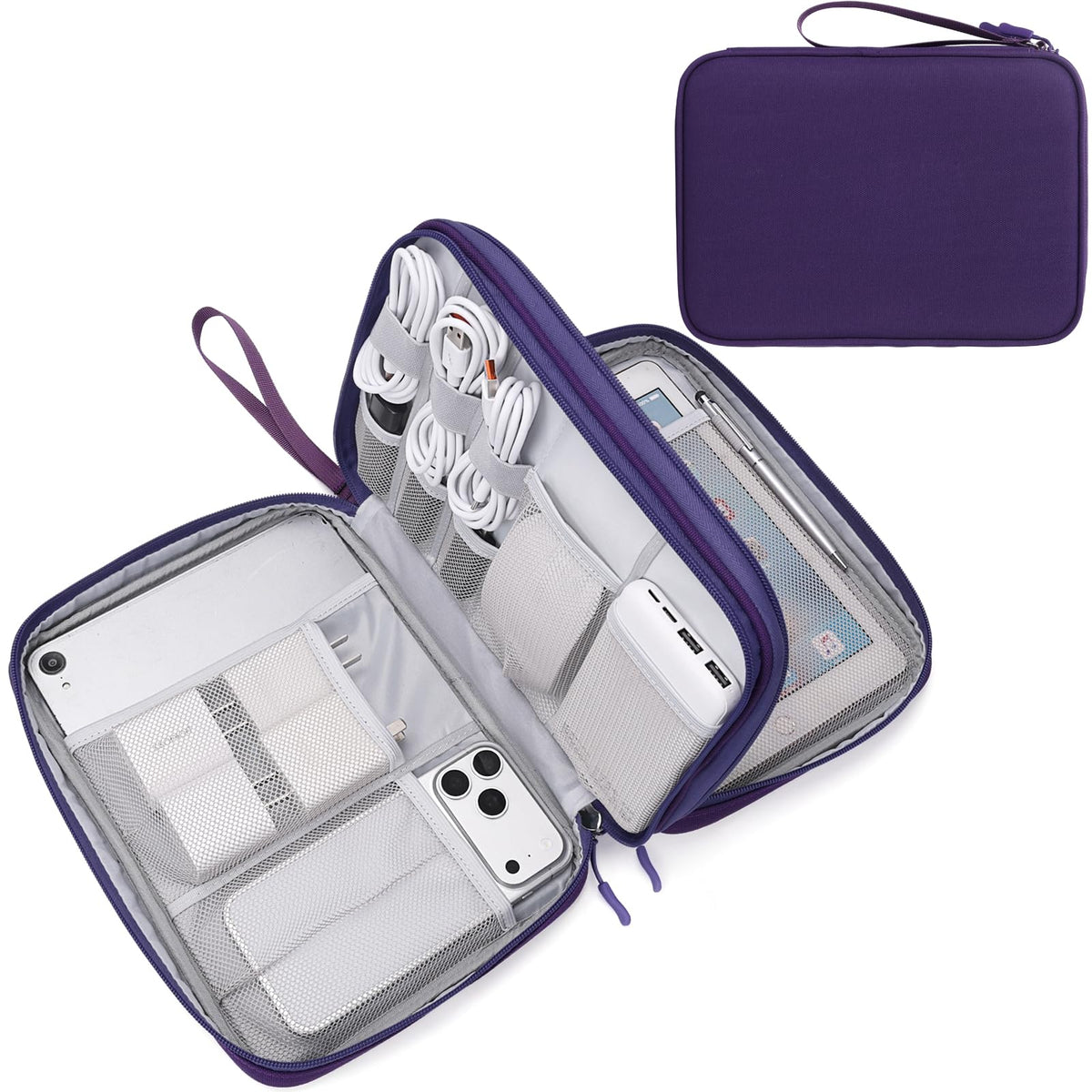FYY Electronic Organizer, Travel Tech Pouch Bag, Cable Organizer Black