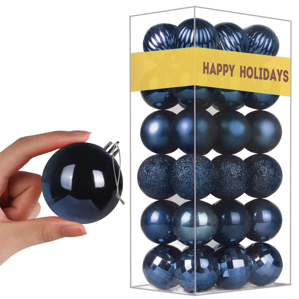White 4.0" Large Christmas Balls - Christmas Tree Decoration Ornaments Shatterproof Hanging Balls for Birthday Halloween Holiday Wedding Decorations Set of 4pcs