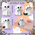 2Pcs Halloween Dog Cat Ghost Resin Figurines Statues Cute Spooky