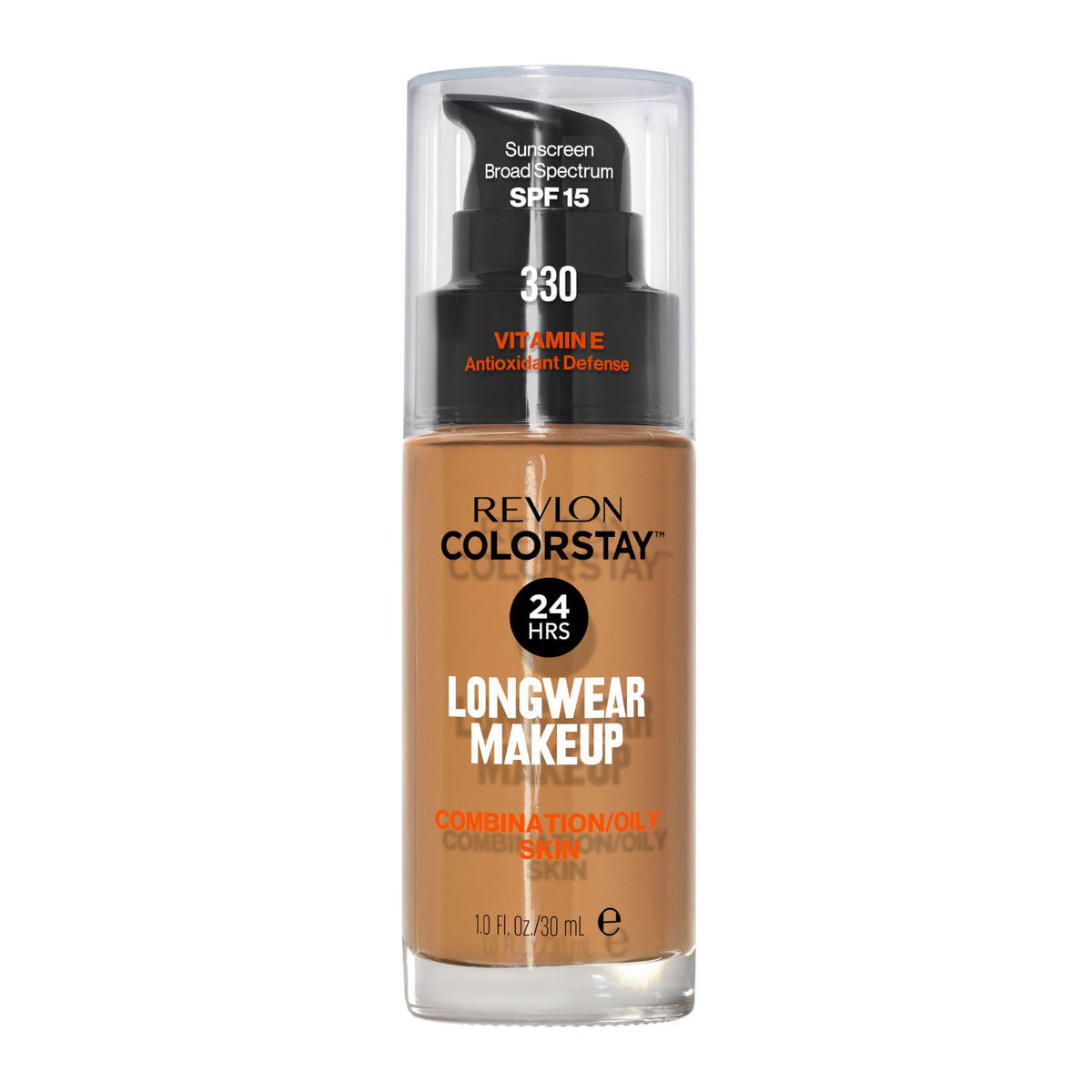 Revlon Liquid Foundation, ColorStay Face Makeup for Combination & Oily Skin, SPF 15, Medium-Full Coverage with Matte Finish, 360 Golden Caramel, 1 Fl Oz