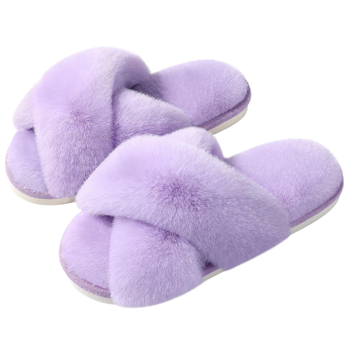 Evshine Memory Foam Fuzzy House Slippers for Women