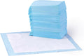 Amazon Basics Leak-Proof Dog and Puppy Potty Training Pee Pads with Quick-Dry 5-Layer Super Absorbent Surface for Dog Training, Floor Protection, Regular Size 22x22", Blue & White, 50 Count