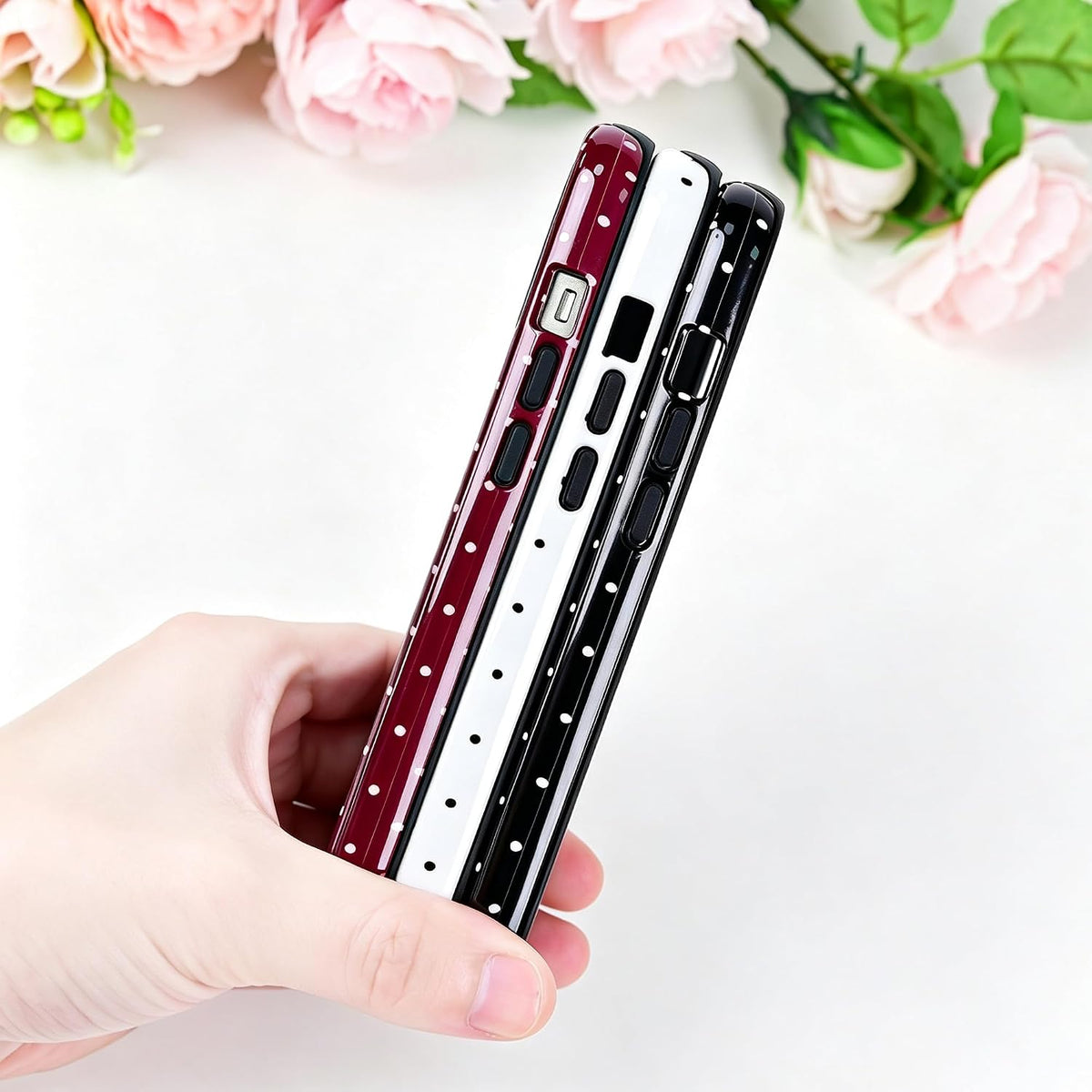 Polka Dot Pattern Phone Case for iPhone 13/14 6.1", Wine