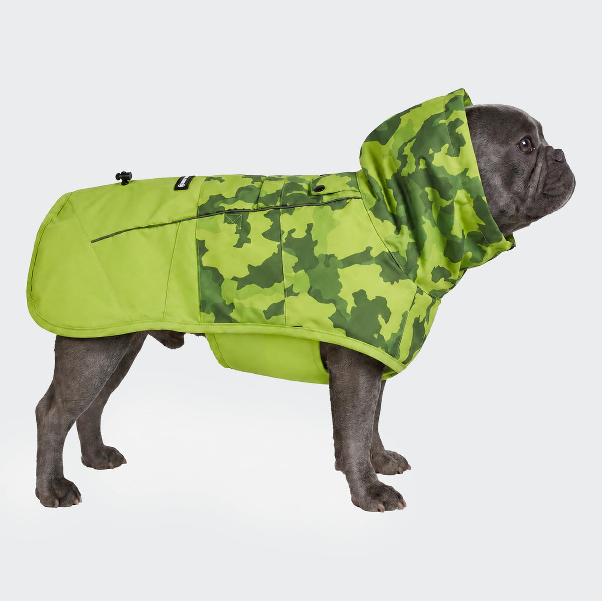 Spark Paws Dog Raincoat, Waterproof Windproof Rain Jacket, for Small Medium Large Extra Large Dogs, Reflective Breathable Full-Body Coverage Dry Suit - Neon White Navy Blue, 2XL