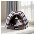 BALANCE Cat Beds for Indoor Cats, 2-in-1 Cat Bed Cave with Anti-Slip Bottom and Ultra-Soft Plush, Cozy Cats House Tent for Kittens and Small Dogs, 19 Inches, Blue
