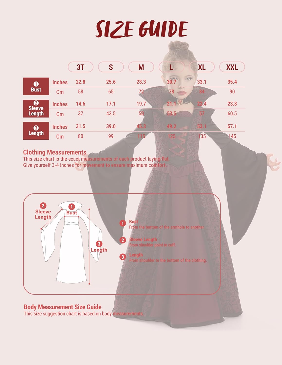 Spooktacular Creations Halloween Royal Vampire Costume Set for Girls Halloween Dress Up Party, Cosplay, Vampire-Themed Party