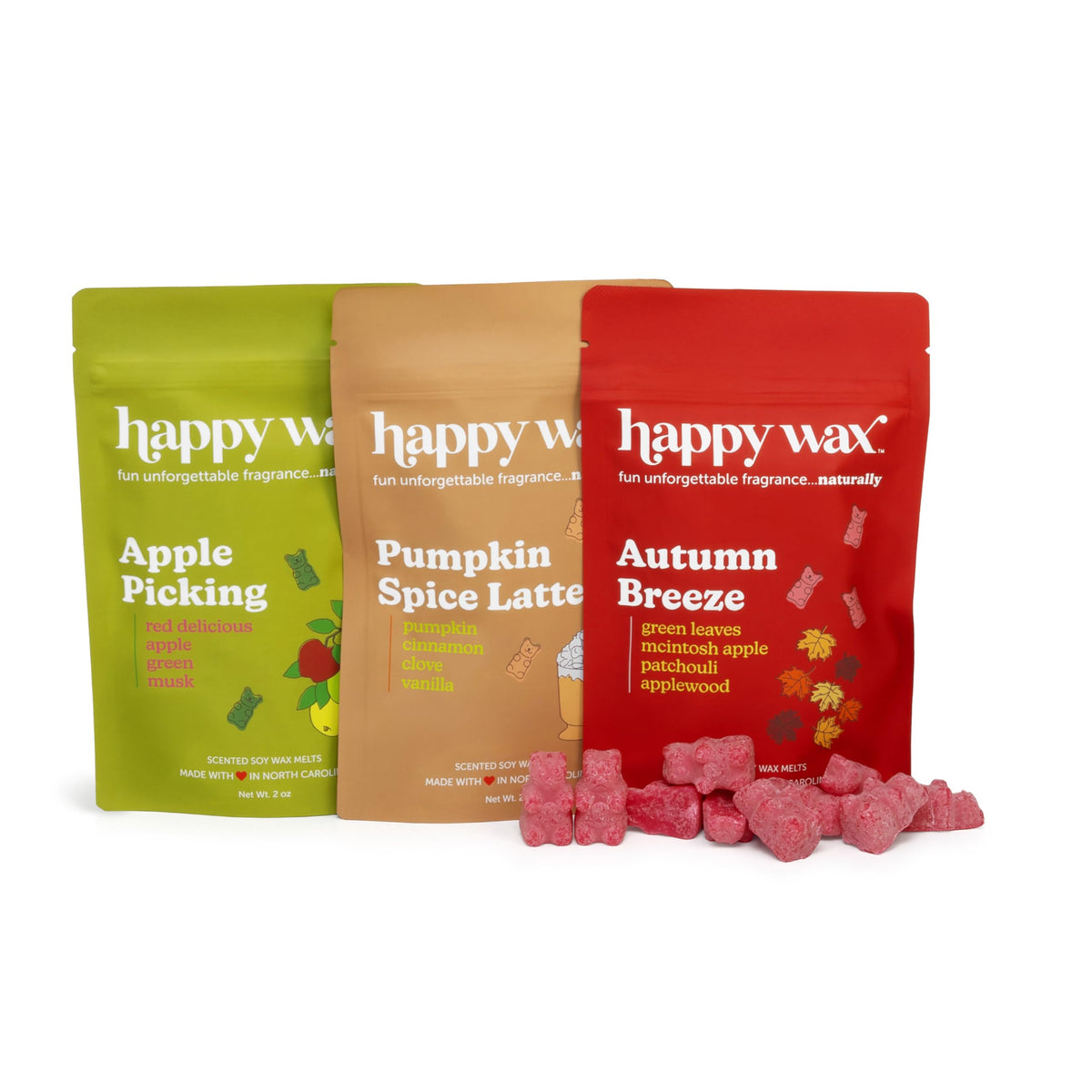 Happy Wax Fall Scented Soy Wax Melts 6oz Variety Pack - Fall Mix